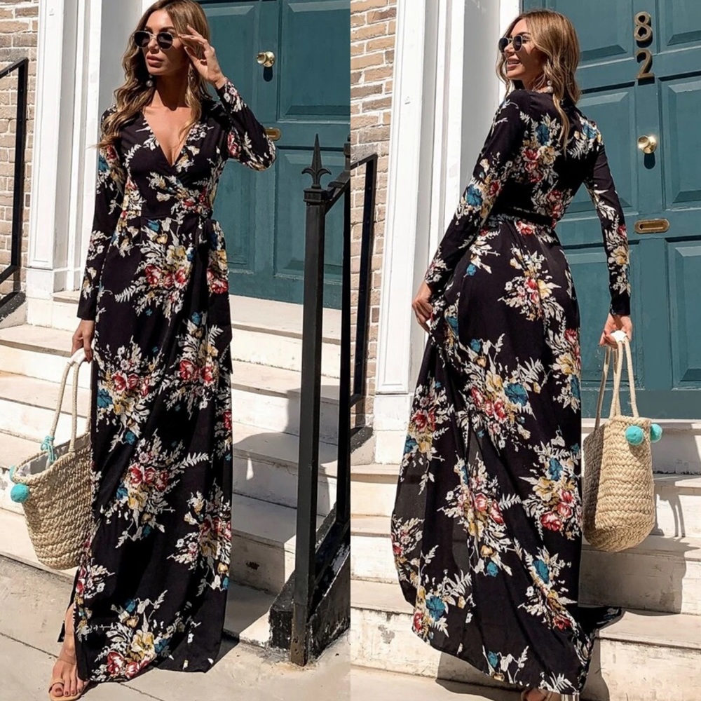 Floral Print Maxi Dress - Picture 2 of 3